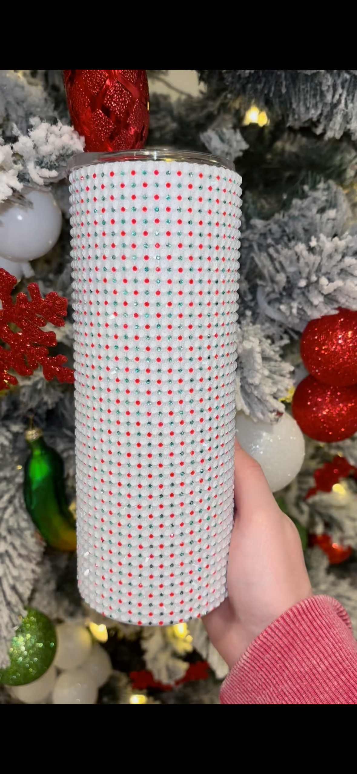 Christmas rhinestone tumbler