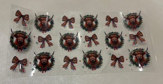 Christmas wreath Highland cow